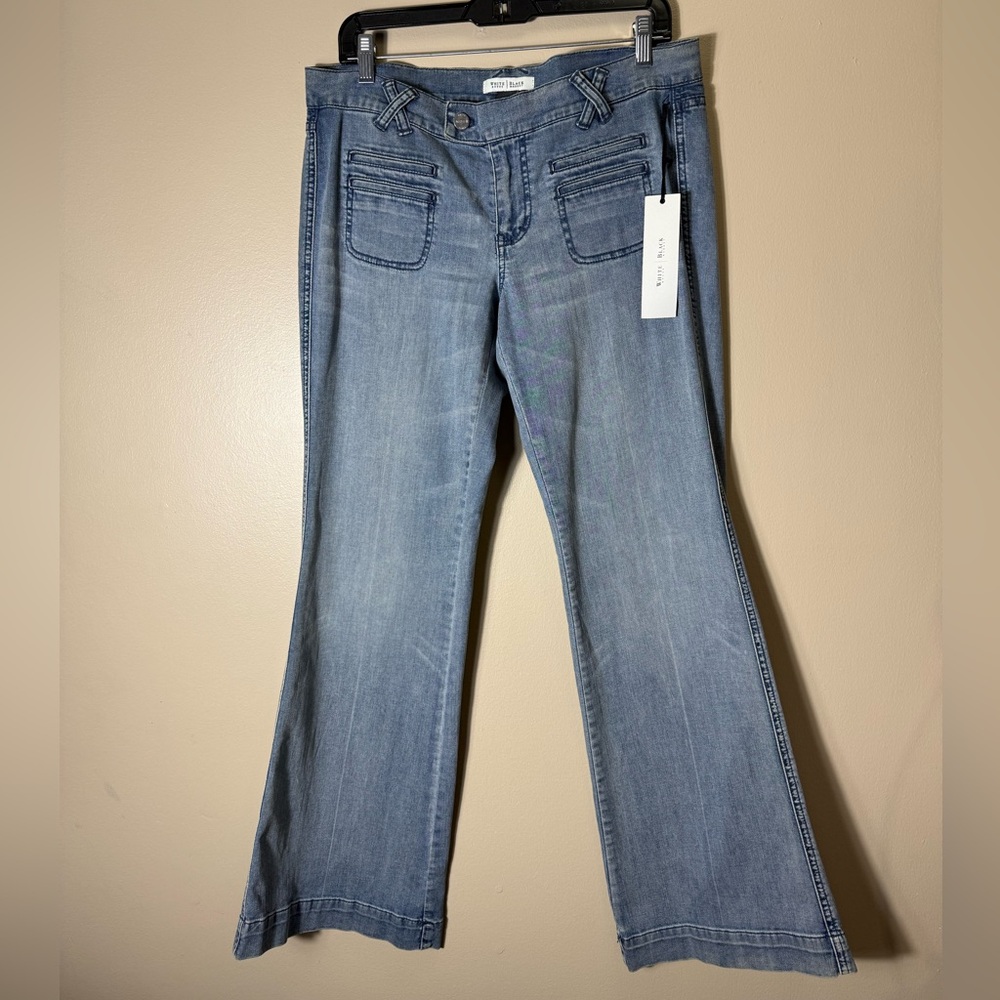 White‎ House Black Market Y2K Trouser Flare Jeans Womens 10R NWT Stretch